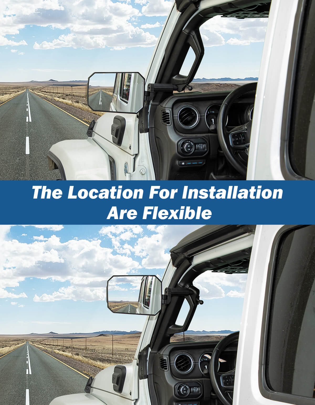 Red Mirrors Doors Off Compatible with Wrangler JL Gladiator JT 2018-2023