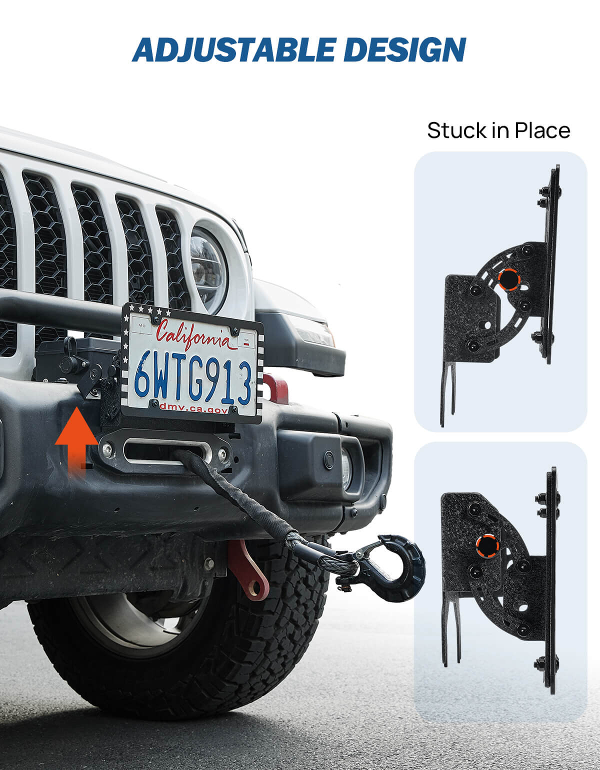 Universal Flip-Up License Plate Mount for 10 Hawse Fairlead (254mm)