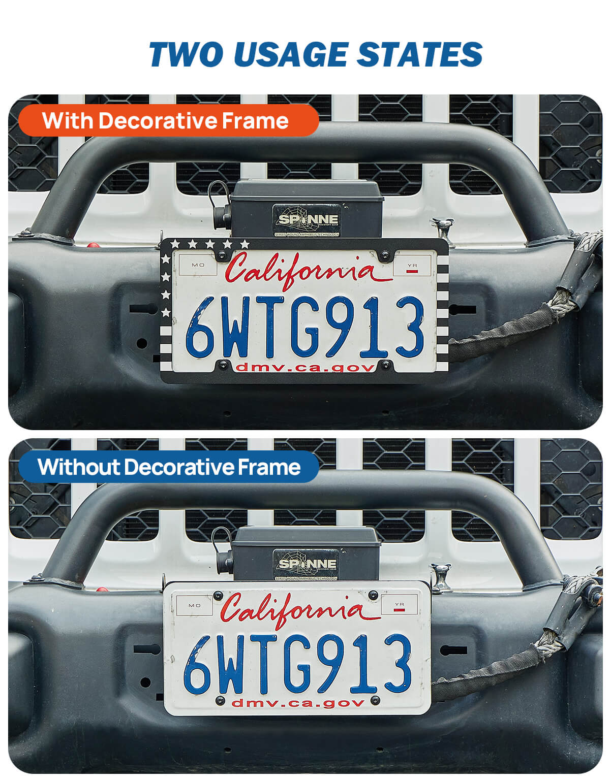 Universal Flip-Up License Plate Mount for 10 Hawse Fairlead (254mm)