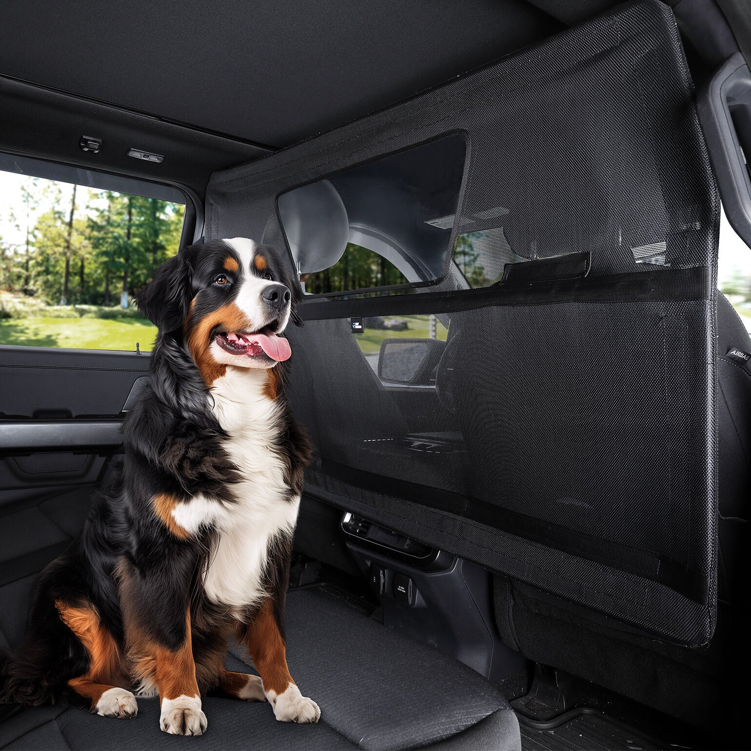 Wide Dog Car Barrier for Vehicles - Black