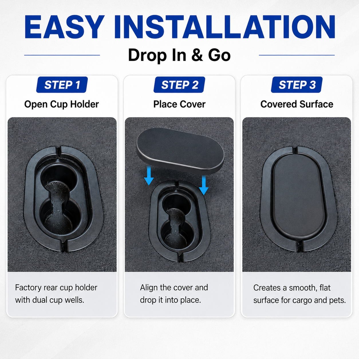Rear Cup Holder Cover for 4th Gen Ram 1500 2500 3500 - 3D Printed