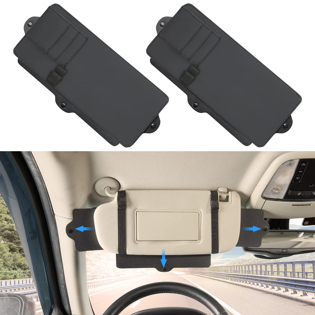Polarized Sunshade Extender for Car with Polycarbonate Lens, Adjustable Sun Visor Extender Anti-Glare