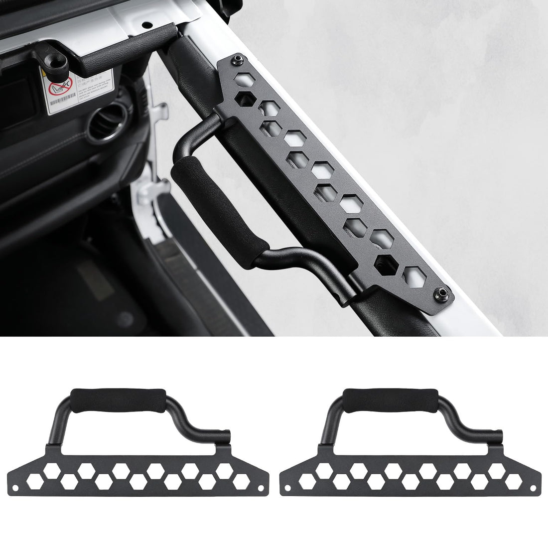 Metal Grab Handles, Aluminum Roll Bar Grab Bar Fit for Wrangler JL/JLU 2018-2024, Gladiator JT 2020-2023, Only for Front Door,2 Pack