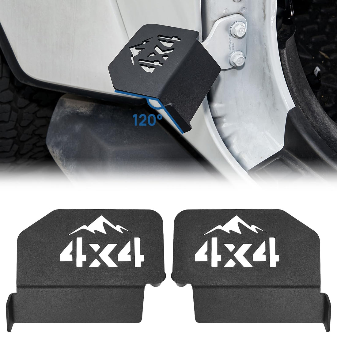 JOYTUTUS Upgraded 120° Wrangler Foot Pegs Fit for Wrangler JK JL Gladiator JT 2007- 2024