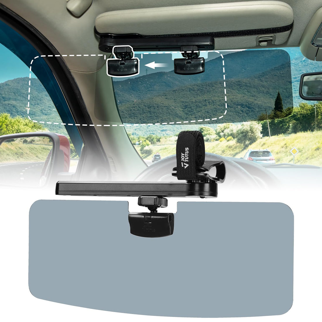 JOYTUTUS Car Sun Visor Extender, with Lastest Adjustable Angle Design, for SUV Truck Protects
