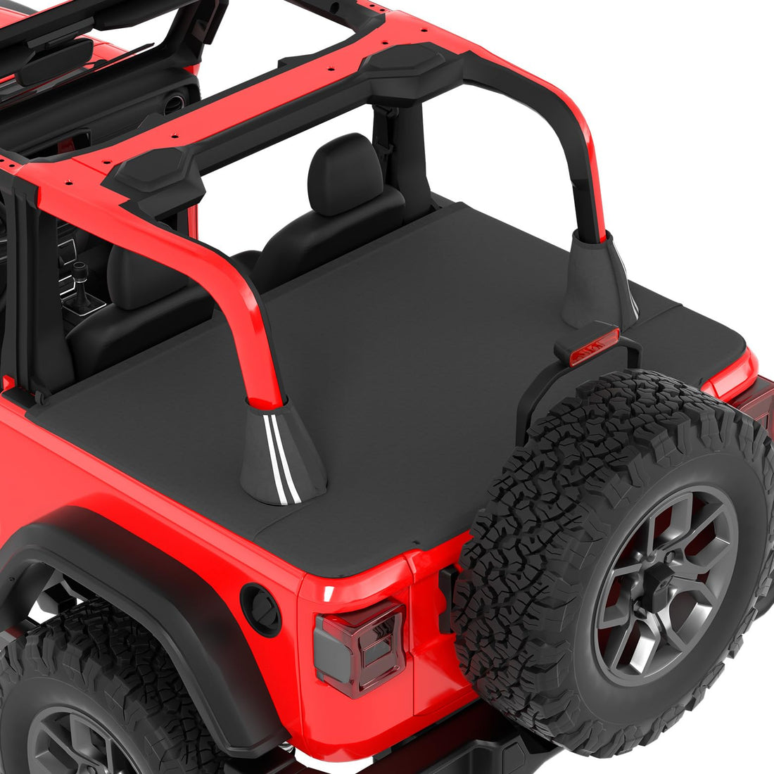 JOYTUTUS Tonneau Cover Fit for Wrangler JL 2 Doors, JL Trunk Cargo Cover Tailgate Cover