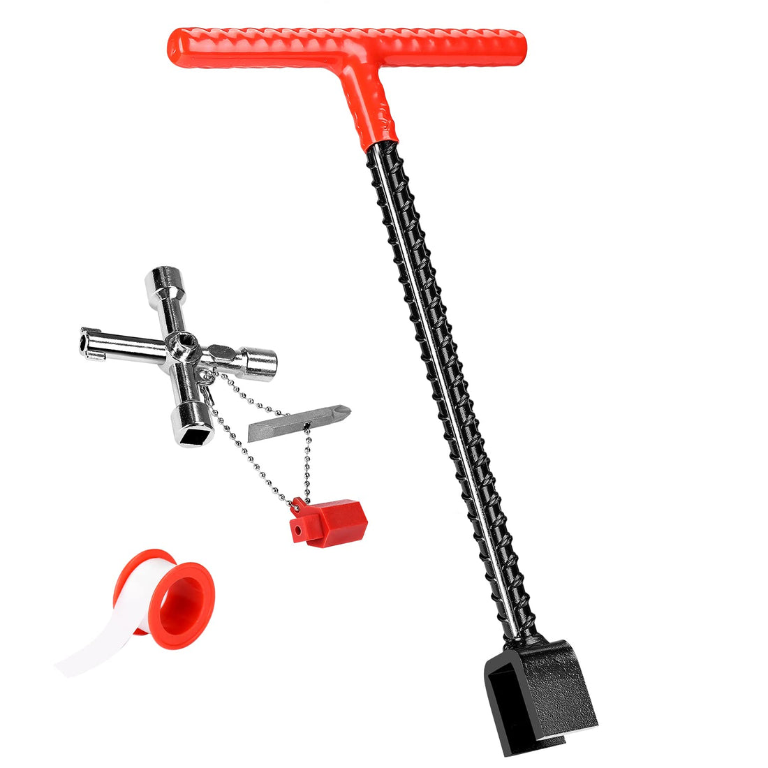 12" 17" Water Meter Key, Water Shut Off Tool , T-Handle Water Valve Key for Water Meter