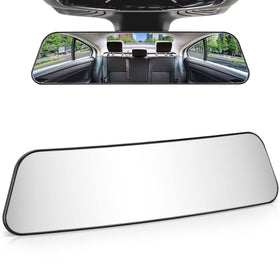 12 Inch Panoramic Rearview Mirror, Interior Clip-on Wide Angle Convex Universal Rear View Mirror-Clear