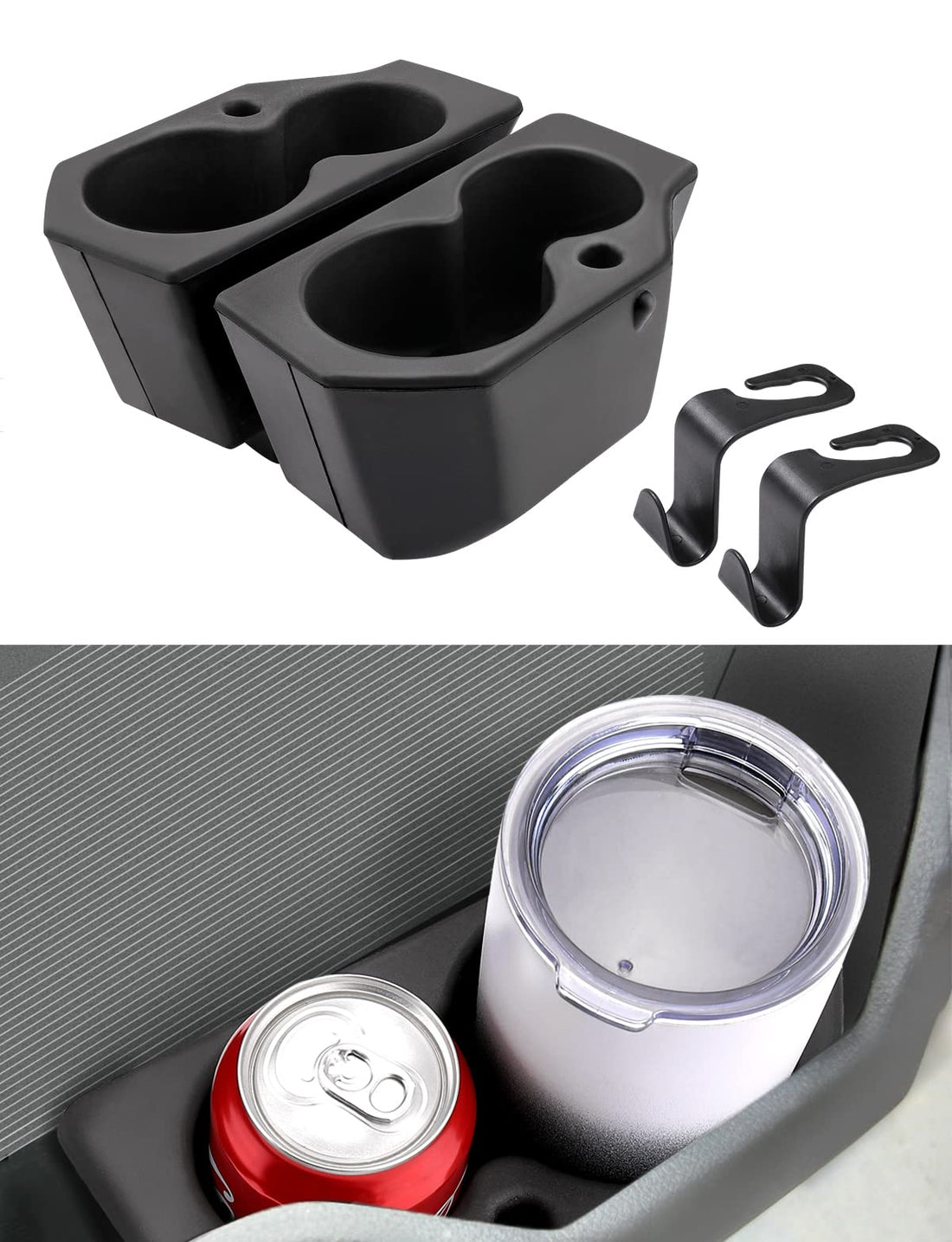 Car Door Cup Holder Fit for 2009-2018 Ram 1500-5500 & 2019-2022 Ram 2500-5500,  2PCS Black