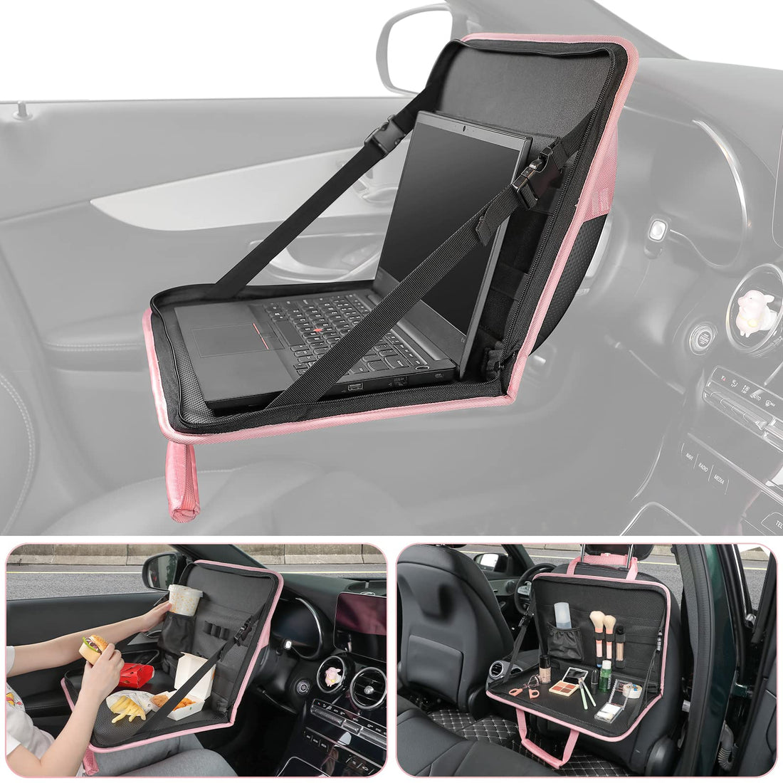 3 in 1 Steering Wheel Eating Tray, Car Back Seat Laptop Desk