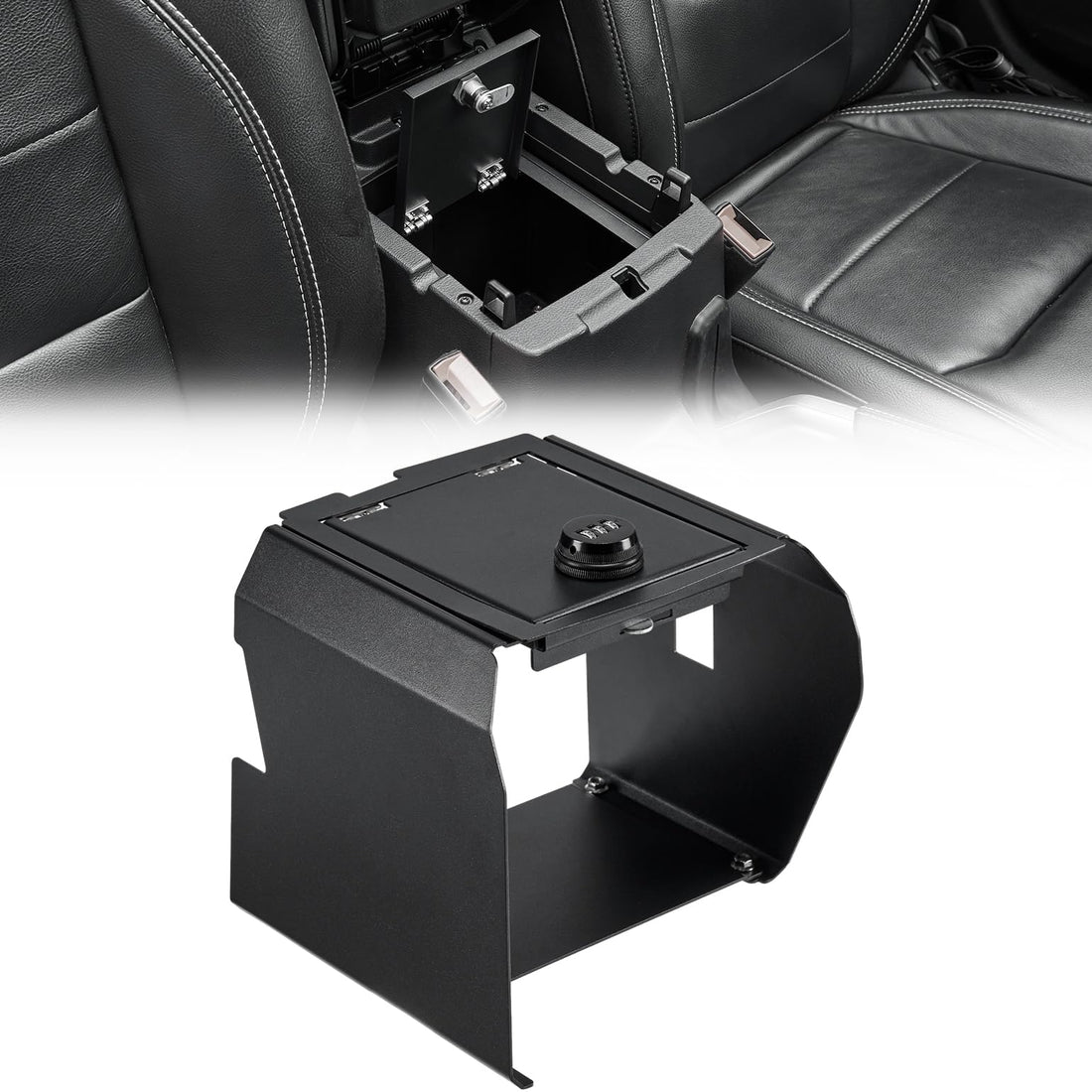Center Console Lock Box for 2018-2023 Wrangler JL Gladiator JT,  with 3 Digit Combo Password
