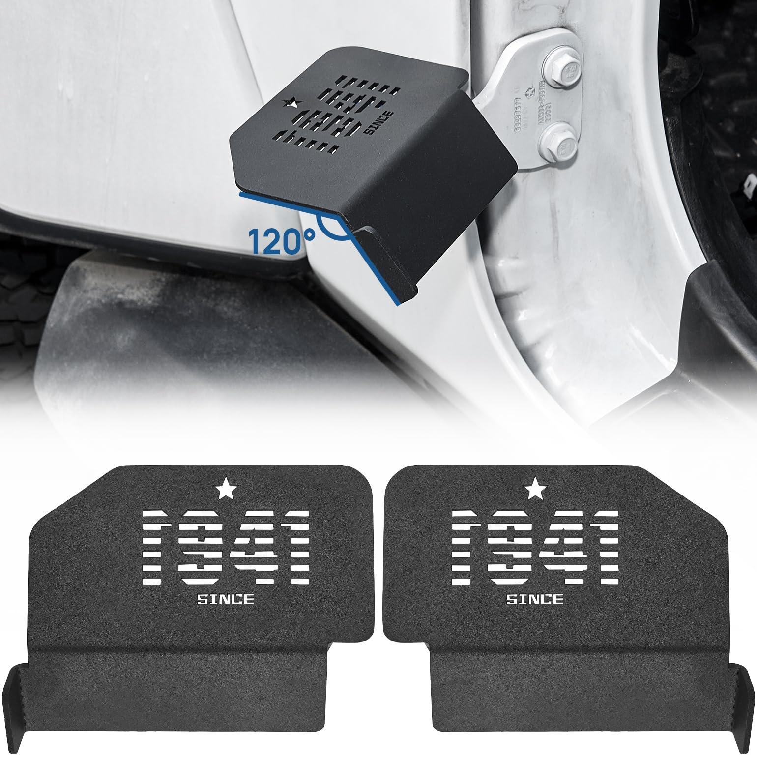 JOYTUTUS Upgraded 120° Wrangler Foot Pegs Fit for Wrangler JK JL Gladiator JT 2007- 2024