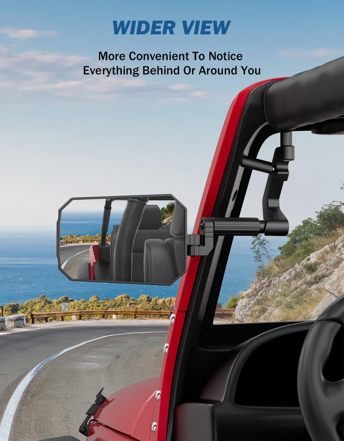 JOYTUTUS Mirrors Doors Off Fit for 2007-2018 Wrangler JK & Unlimited (NOT FIT Wrangler JL)