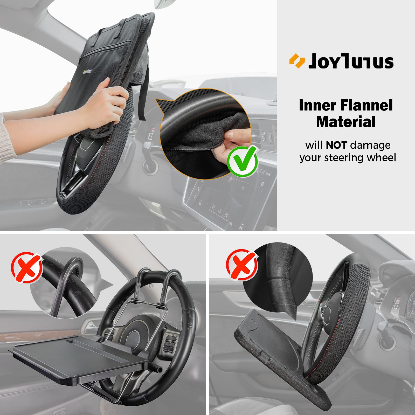 3 in 1 Steering Wheel Eating Tray, Car Back Seat Laptop Desk