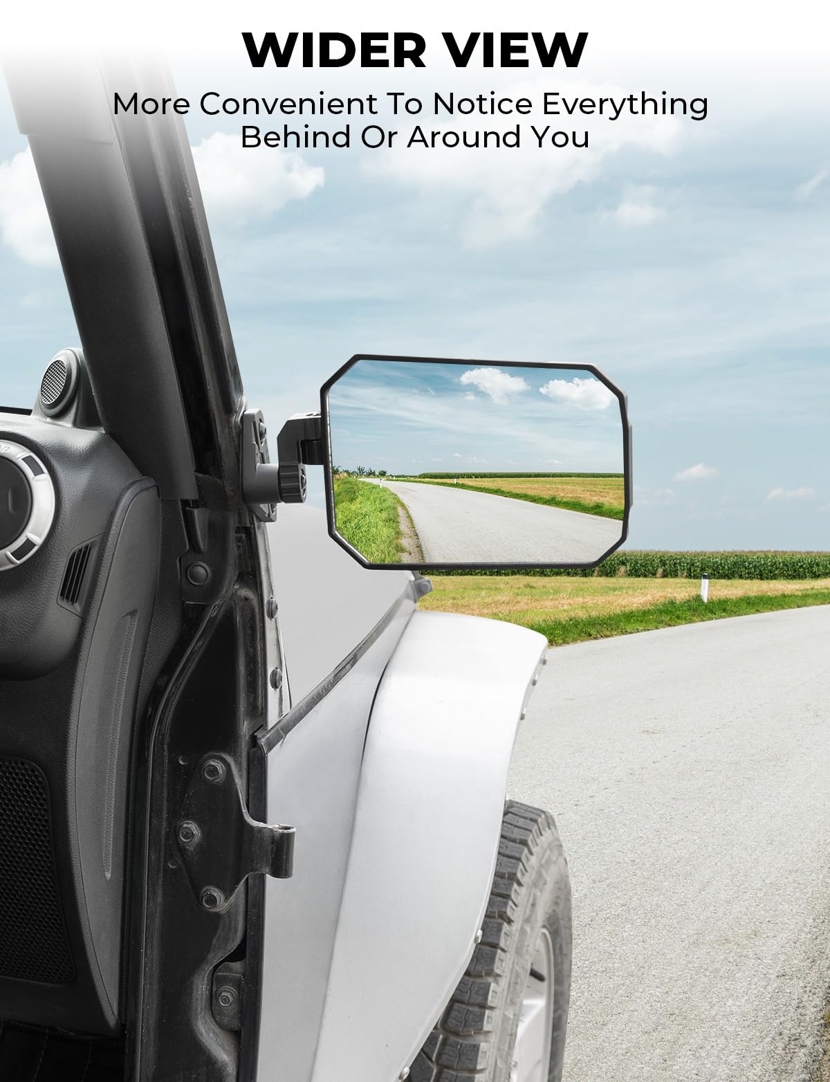JOYTUTUS Wrangler Mirrors Doors Off Fit for Wrangler TJ JK & Unlimited 1997-2018