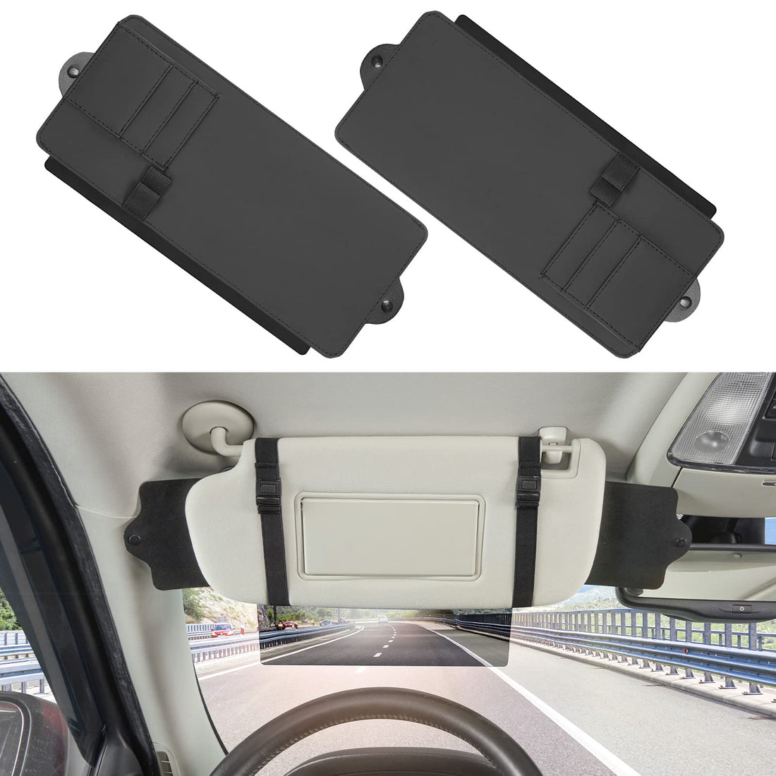 Polarized Sunshade Extender for Car with Polycarbonate Lens, Adjustable Sun Visor Extender Anti-Glare