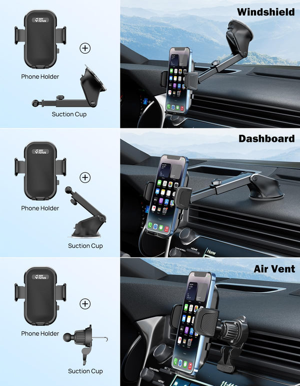 Universal Phone Holder Car, Phone Mount for Car Fit iPhone Samsung All Smartphones