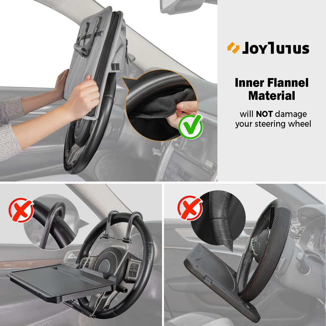 3 in 1 Steering Wheel Eating Tray, Car Back Seat Laptop Desk