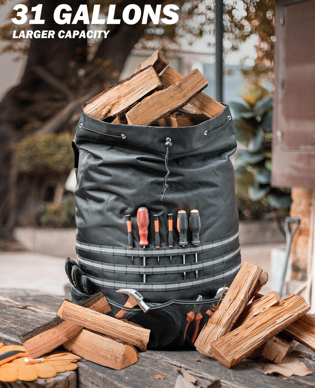 Upgraded Fits 40" Tire 31 Gallons Overland Series Larger Capacity Cargo Spare Tire Storage Bag for 4x4 Off-Road Camping Recovery Gear Firewood for Wrangler JK JKU JL