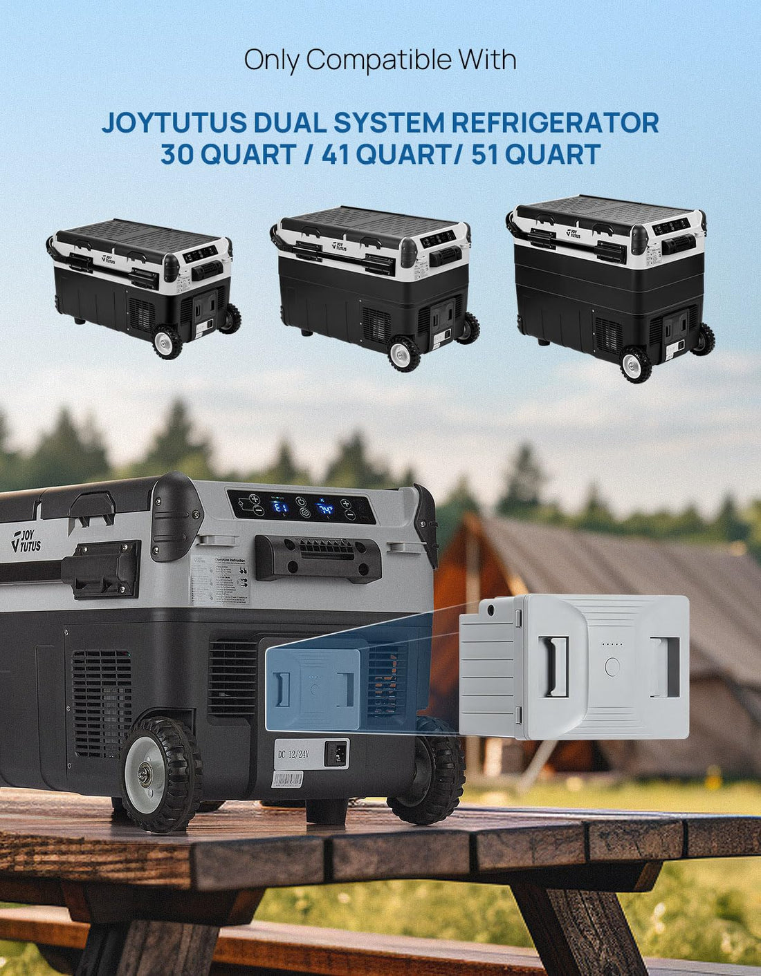 Portable Power Station, Detachable Battery for Refrigerator 28L