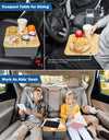 Car Seat Organizer, with Detachable Bamboo Cover, 4 Adjustable Dividers and Fastening Belt