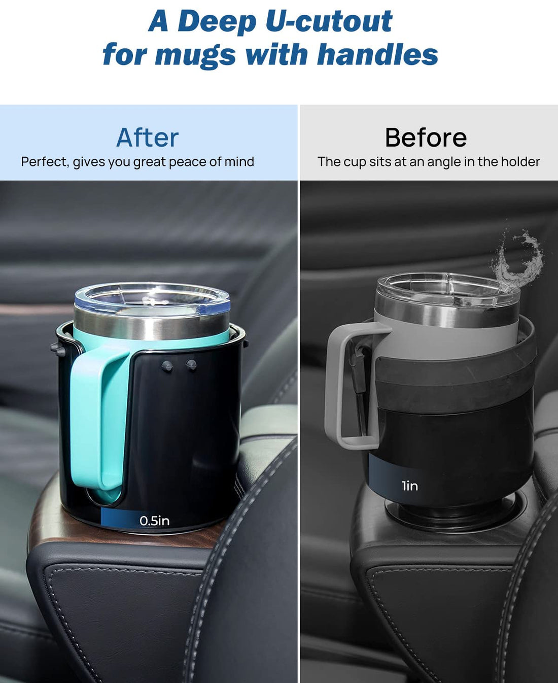 Cup Holder Expander for Car,for Car Hold  18-40 oz Bottles and Mugs