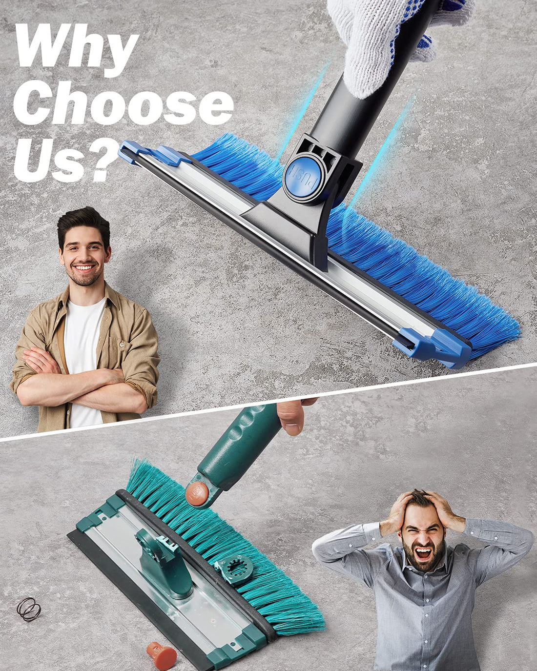 61.3″ Extendable Snow Brush and Ice Scraper, 270° Pivoting Snow Scraper Brush for Car Windshield