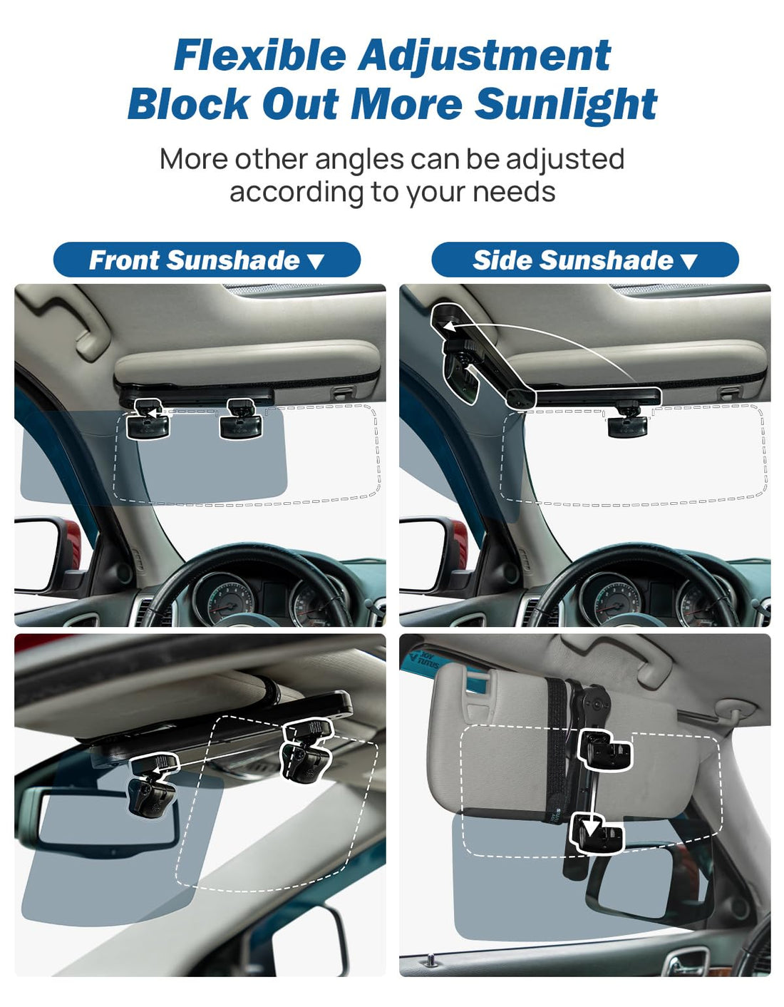JOYTUTUS Car Sun Visor Extender, with Lastest Adjustable Angle Design, for SUV Truck Protects