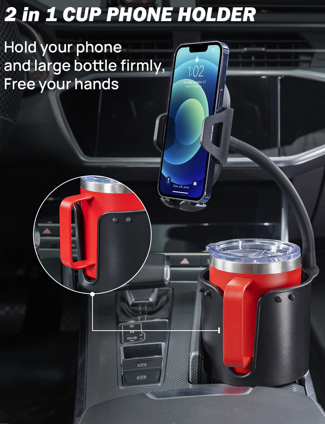 Car Cup Holder Phone Mount Cell Phone Holder Universal Perfect for Smartphones up to 6.7"