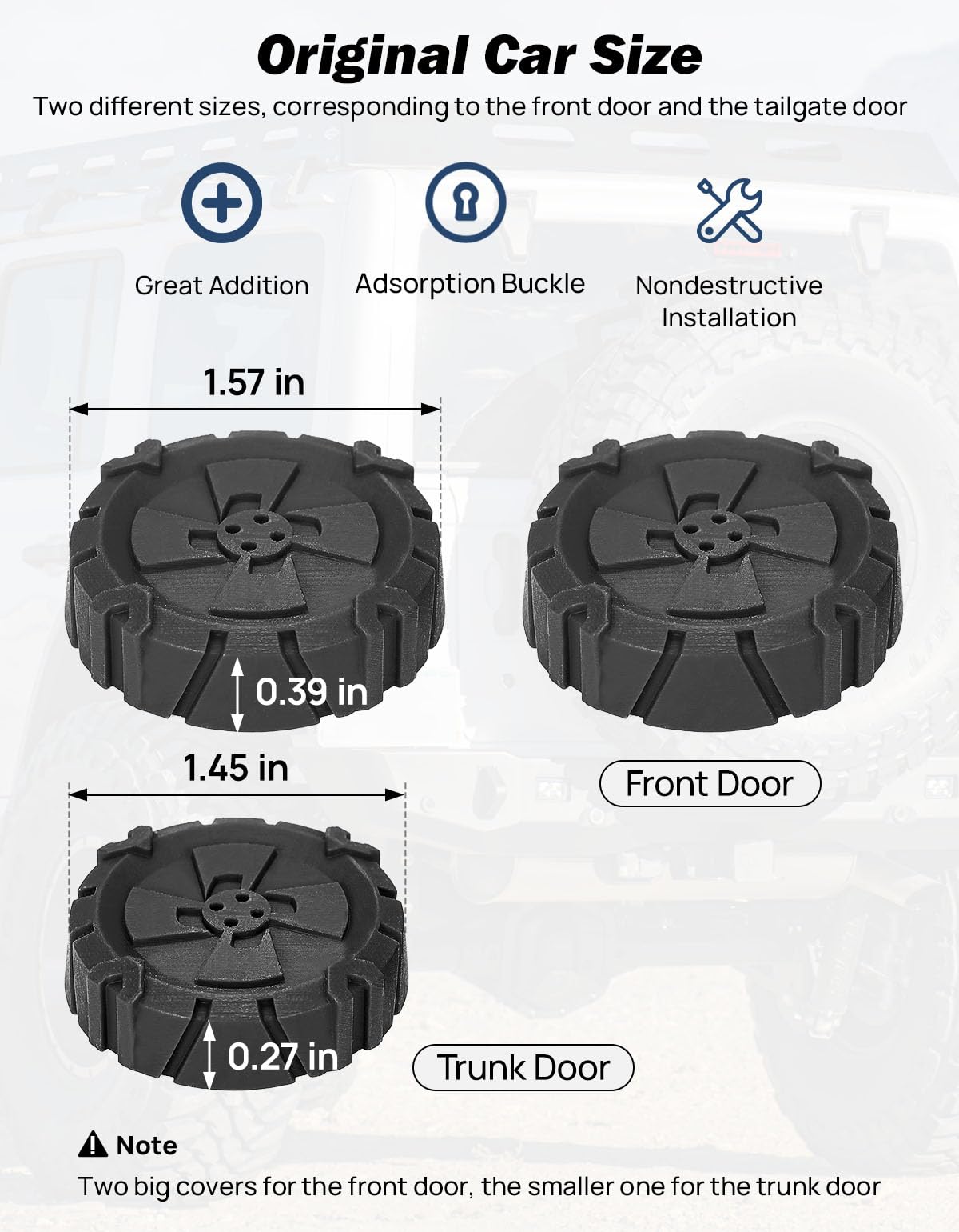 JOYTUTUS Adsorption Key Hole Cover, Upgrade Door Lock Trim Cover for Wrangler JL & Gladiator JT