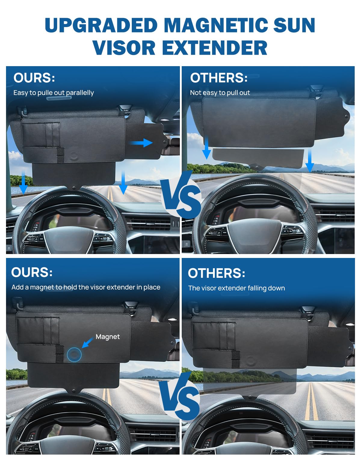 JOYTUTS Car Sun Visor Extender, Sun Visor for Car Protects from Anti-Glare