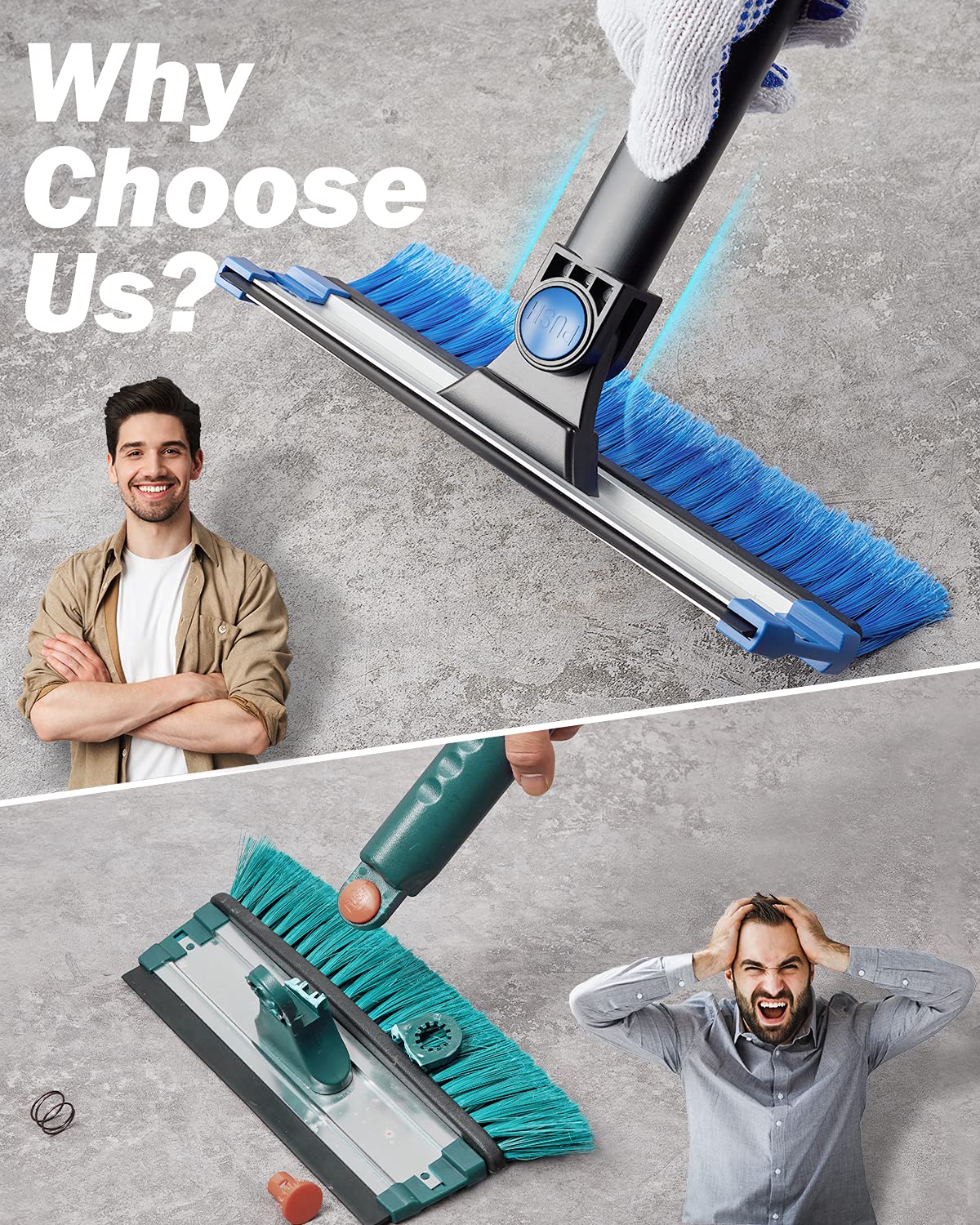 47.7″ Extendable Snow Brush and Ice Scraper, 270° Pivoting Snow Scraper Brush for Car Windshield