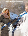 47.7″ Extendable Snow Brush and Ice Scraper, 270° Pivoting Snow Scraper Brush for Car Windshield