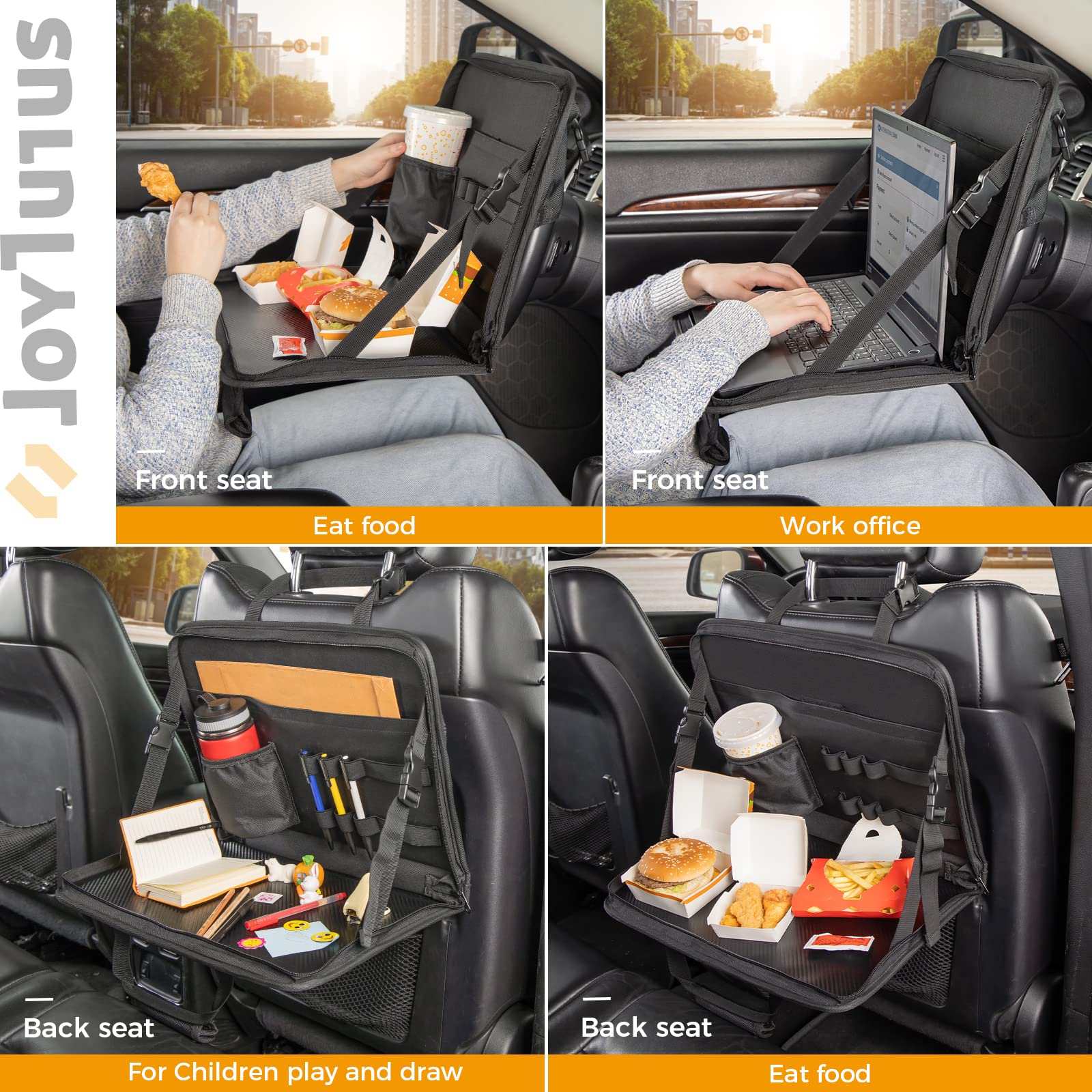 3 in 1 Steering Wheel Eating Tray, Car Back Seat Laptop Desk