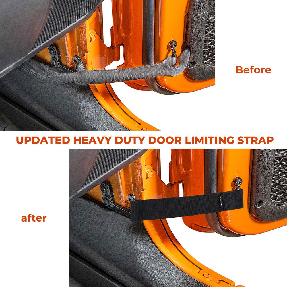 JOYTUTUS Door Limiting Straps,  for Wrangler CJ YJ TJ JK JKU JL JLU 1996 to 2024 Load 1000 Lb, 2 Pack