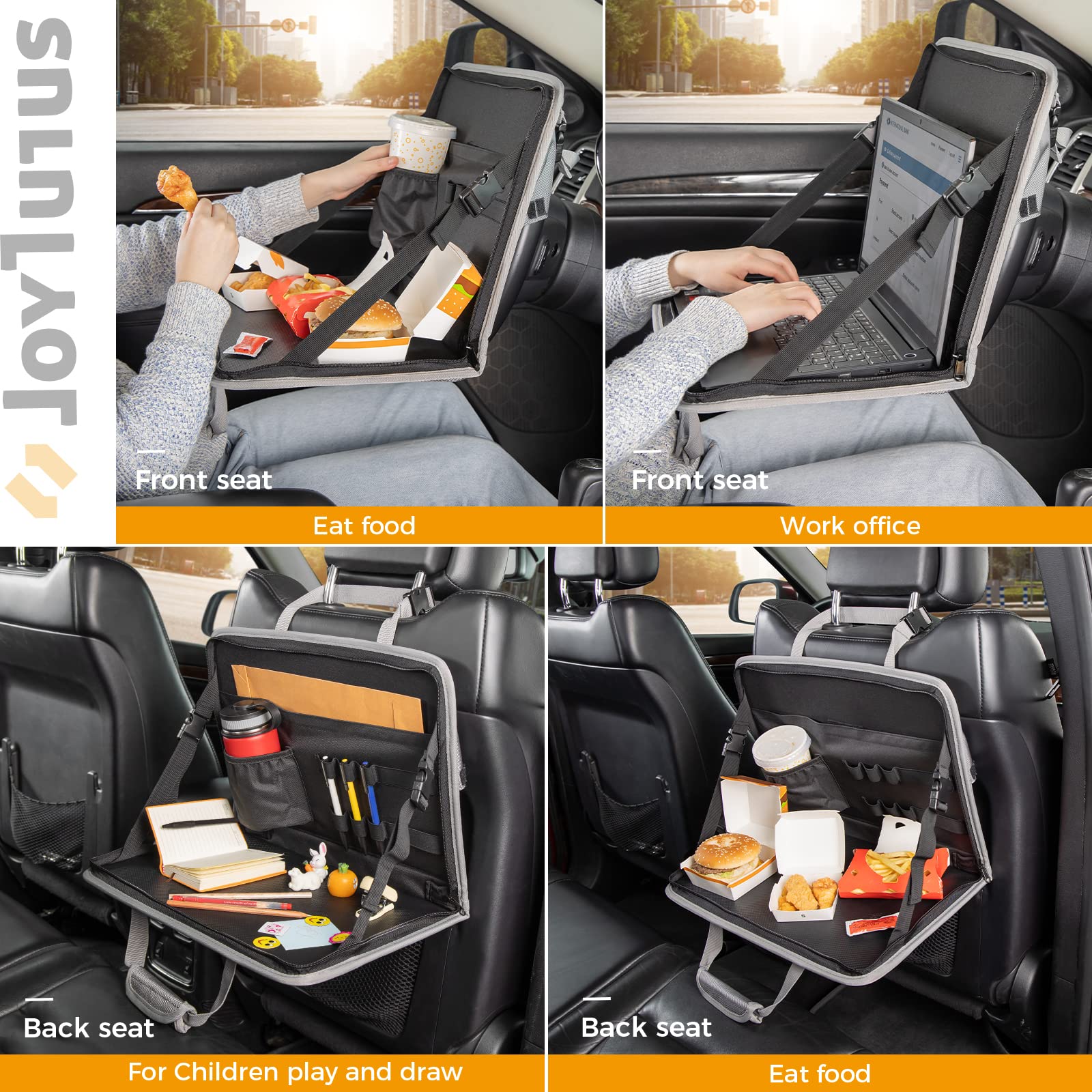 3 in 1 Steering Wheel Eating Tray, Car Back Seat Laptop Desk