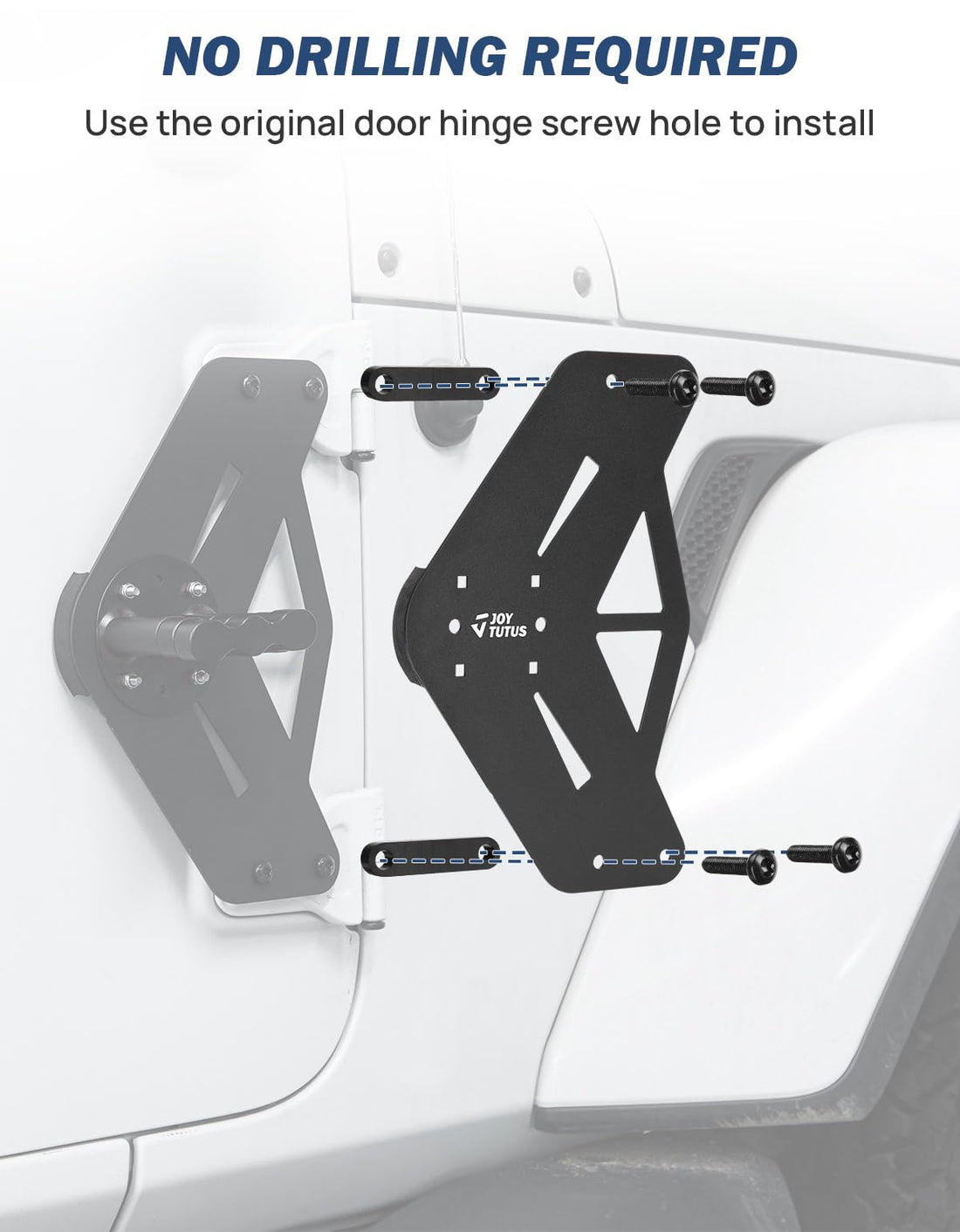 Upgraded Fuel Door Hinge Mount Bracket, Hold 2 Gal Gas Can Container fits for 2007-2024 Wrangler JK JL JT