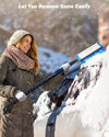 47.7″ Extendable Snow Brush and Ice Scraper, 270° Pivoting Snow Scraper Brush for Car Windshield
