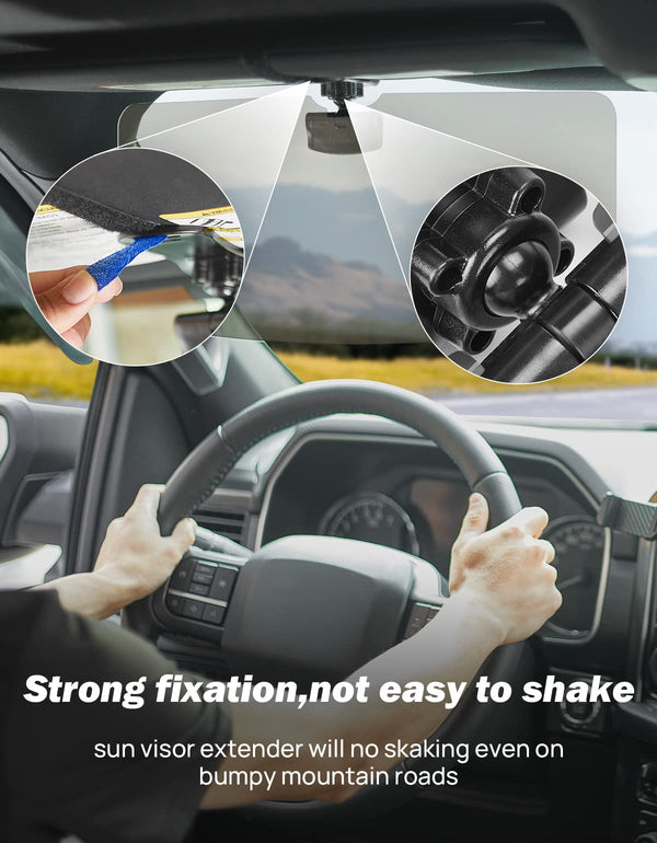 Sun Visor for Car, Universal Anti-Glare Polarized Sun Visor Extender , UV400 Car Visor Extension Protect