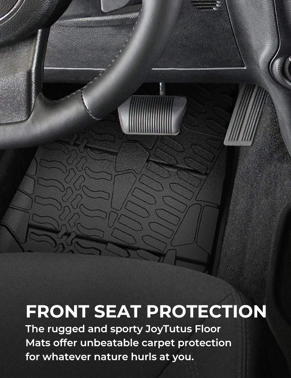 Floor Mats, All Weather Front & Rear Complete Set TPE Slush Floor Liner for 2014-2018 Wrangler JKU 4-Door