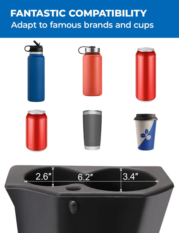 Car Door Cup Holder Compatible with 2009-2018 Ram 1500-5500 & 2019-2022 Ram 2500-5500,  2PCS Black