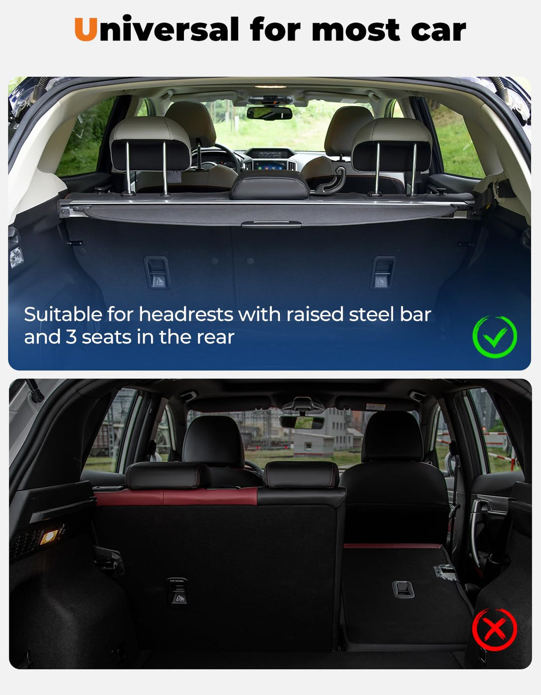 JOYTUTUS Adjustable Dog Car Barrier for SUVs,Vehicles, Trucks, Upgraded Universal-Fit Pet Divider Gate Carbon Steel Dog Barrier for Cargo Area 32" to 57" Width