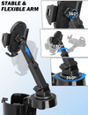 Car Cup Holder Phone Mount ,Universal Adjustable Fit in Smartphone with Screen size from 4-6 inch
