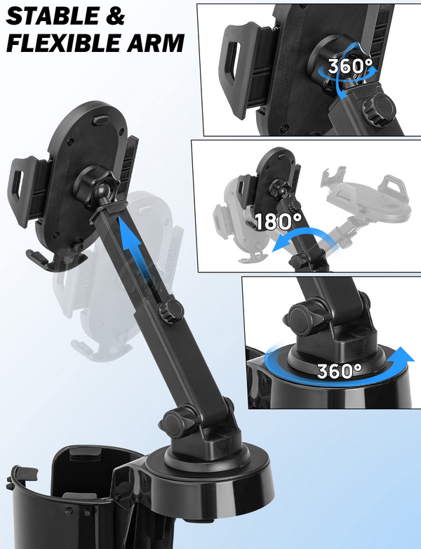 Car Cup Holder Phone Mount ,Universal Adjustable Fit in Smartphone with Screen size from 4-6 inch