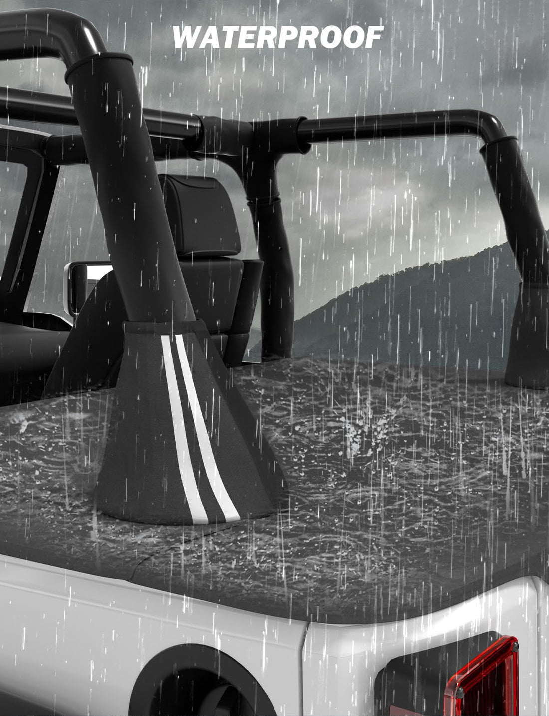 JOYTUTUS Tonneau Cover Fit for 2007-2018 Wrangler JK 2 Doors, JK Cargo Trunk Cover Tailgate Cover