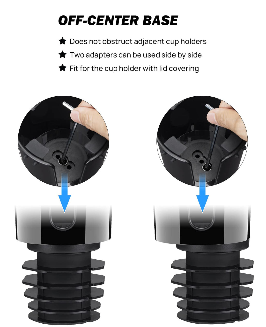 Car Cup Holder Expander, Adapt with 18-40 oz, fit in 2.75-3.25 inch Car Holder