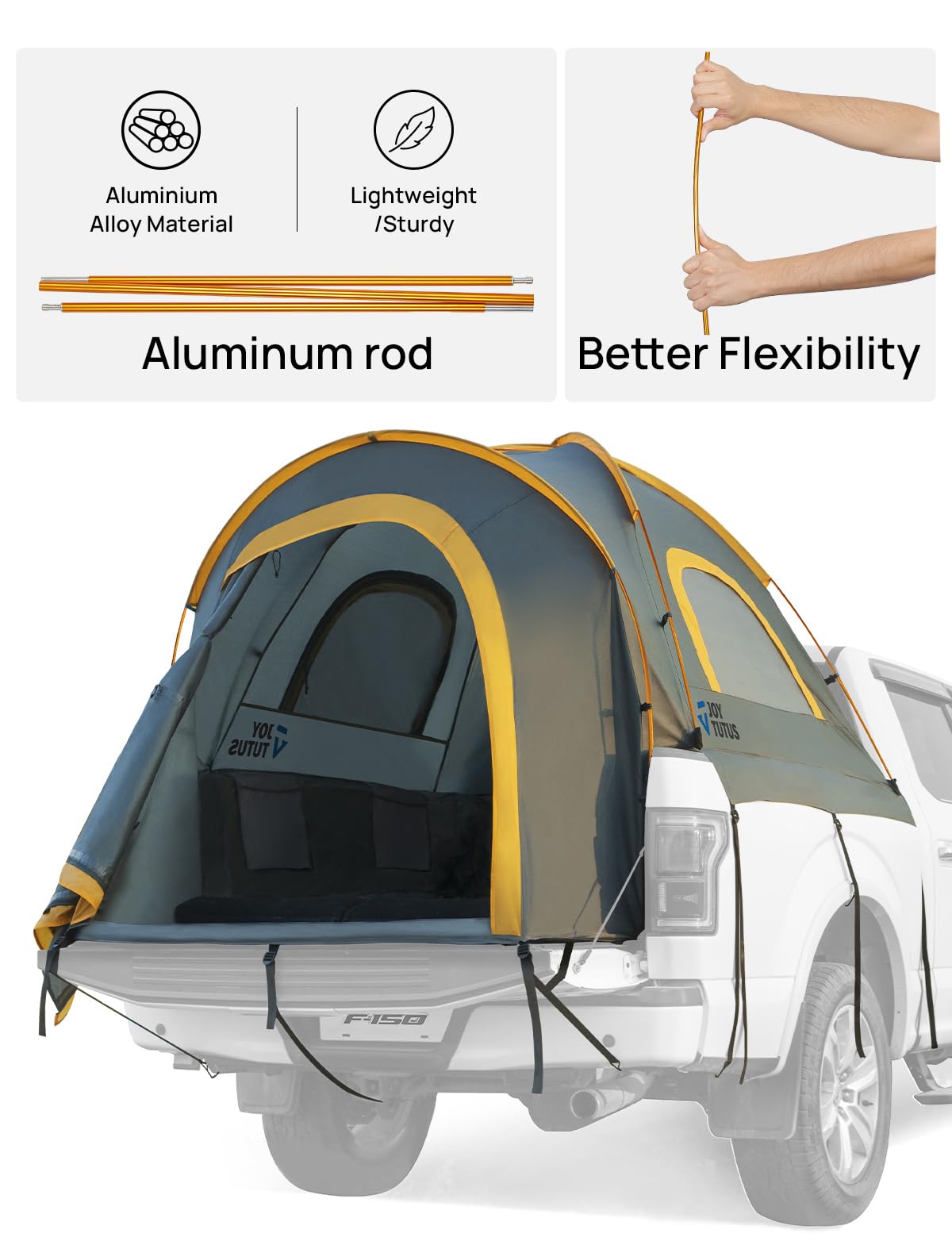 Pickup Truck Tent  for 2 Person,Truck Bed Tent, 6.5' Camping Preferred