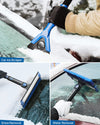 61.3″ Extendable Snow Brush and Ice Scraper, 270° Pivoting Snow Scraper Brush for Car Windshield