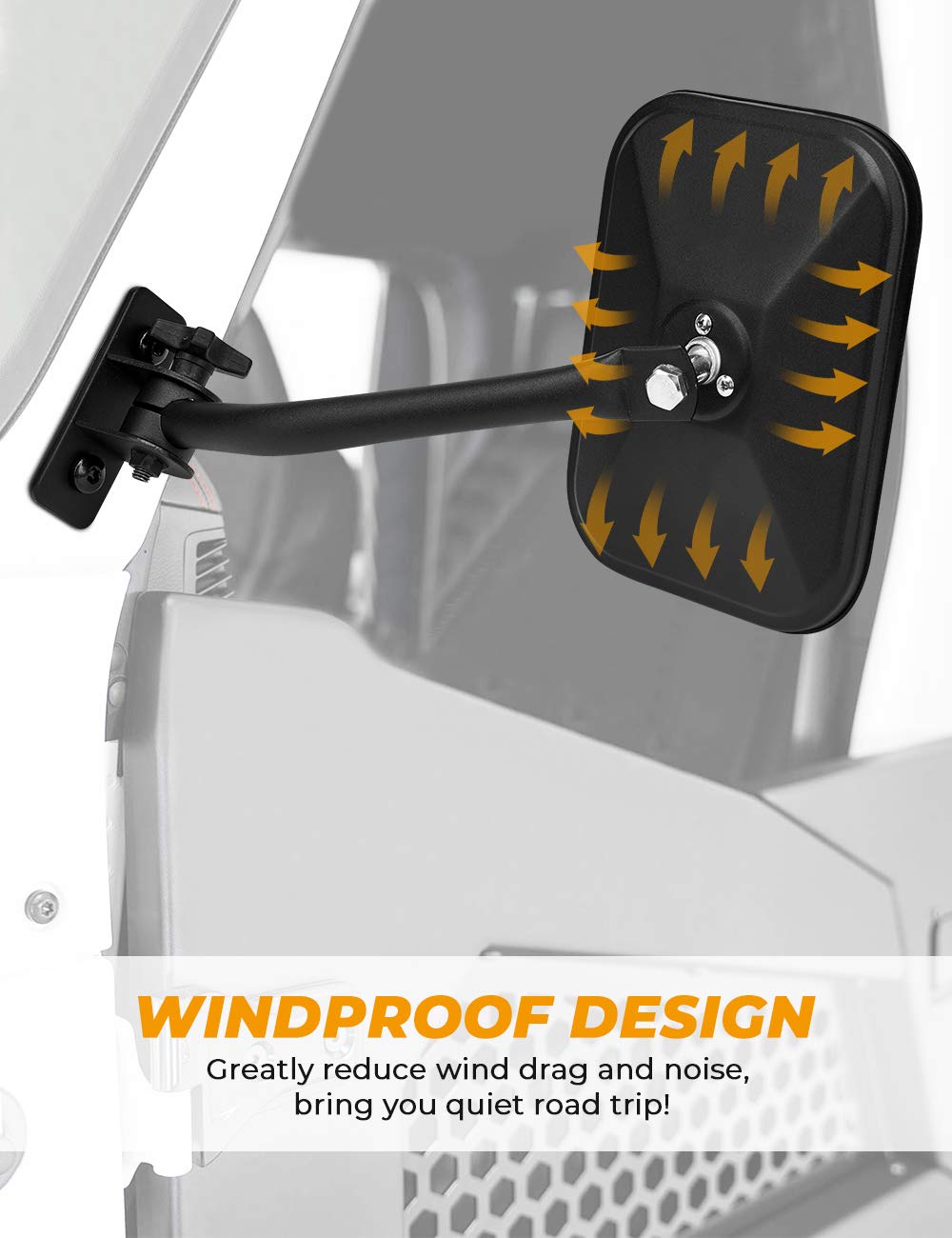 Mirrors Doors Off Fit for Wrangler TJ JK JKU 1997 - 2018