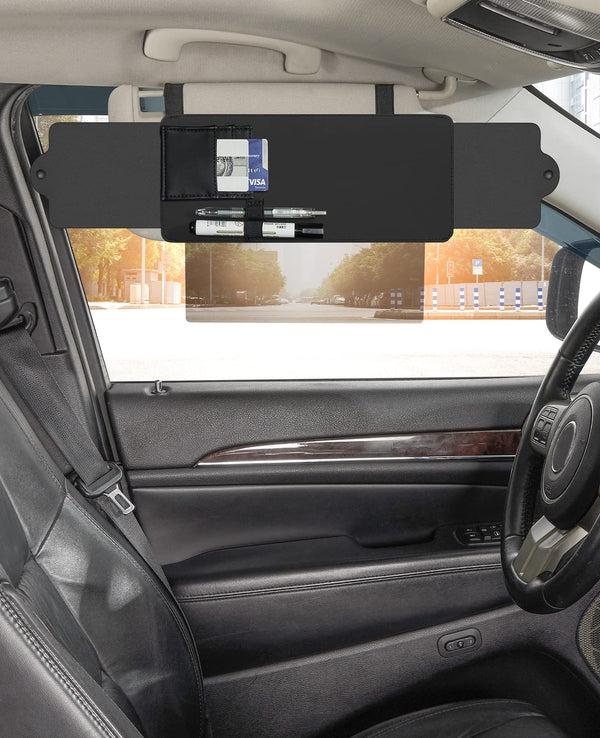 Polarized Sunshade Extender for Car with Polycarbonate Lens, Adjustable Sun Visor Extender Anti-Glare